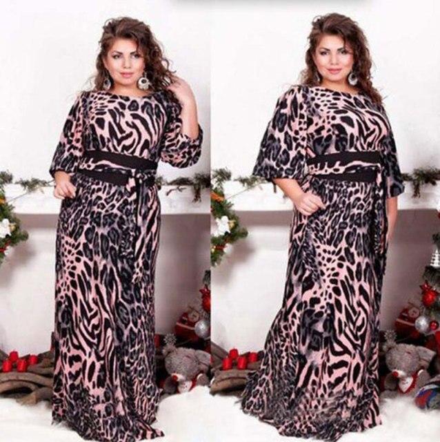 Big size 6XL Fat MM Woman dress Spring loose printing long dresses plus size women clothing 6xl - SolaceConnect.com