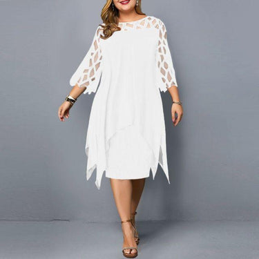 Spring Plus Size 6XL Women Lace Dress Elegant Birthday Mesh Printed Party Dress Sexy Clubwear Summer - SolaceConnect.com