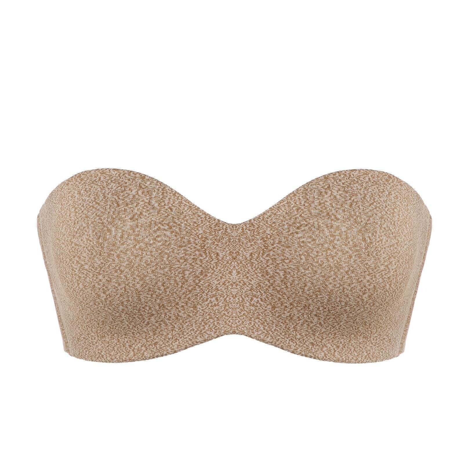 Plus Size Strapless Coffee Heather Color Multiway Non Padded Minimizer Bra - SolaceConnect.com
