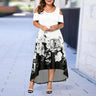 Floral Printed Women's Casual Dress Plus Size Summer Dress Elegant Cold Sleeve Maxi Long dress - SolaceConnect.com