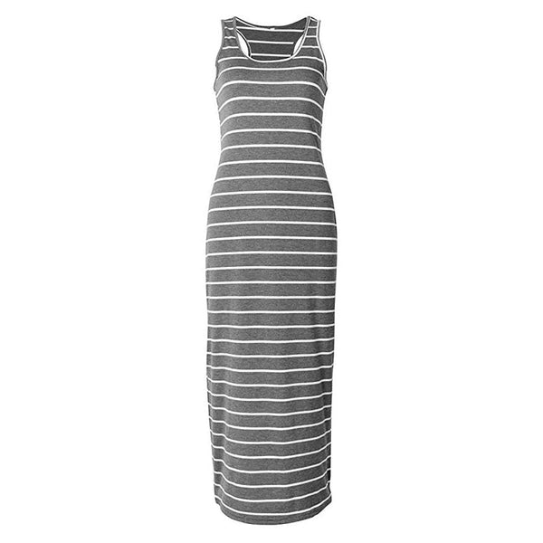 Plus Size Summer Style Striped Boho Maxi Long Beach Dress for Women  -  GeraldBlack.com