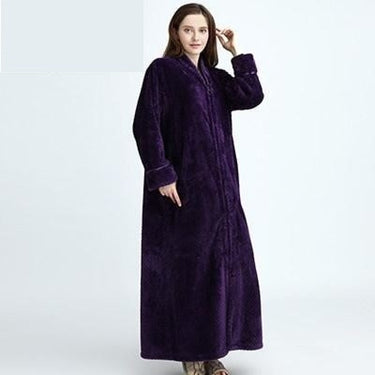 Plus Size Thickening Extra Long Thermal Flannel Warm Unisex Bathrobe  -  GeraldBlack.com
