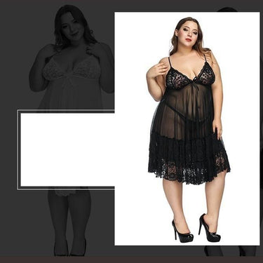 Plus Size White Night Gown Sexy Lace Lingerie Sleepwear for Ladies - SolaceConnect.com