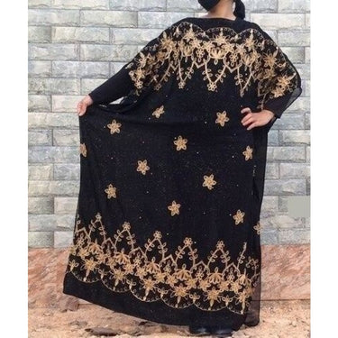 Plus Size Women's Cotton Saudi African Clothing Kafan Robe Abaya Maxi Dress  -  GeraldBlack.com