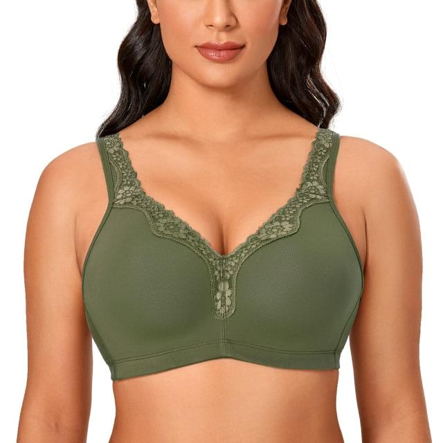 Enrich your shopping list wisely at GeraldBlack.com. Women's Lace Plus Size  Wire Free Non Foam Comfort Cotton Bra Full Cove…