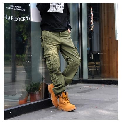 Plus Size Womens Cargo Pants Casual Harem Tactical Military Trousers Multi Pockets Joggers Streetwear Pants Solid Candy Color  -  GeraldBlack.com