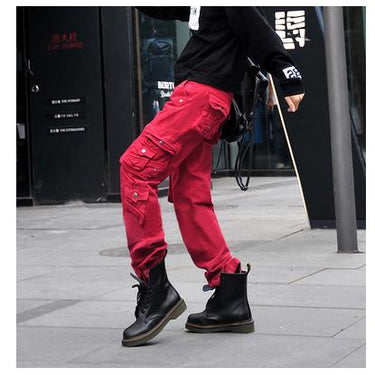 Plus Size Womens Cargo Pants Casual Harem Tactical Military Trousers Multi Pockets Joggers Streetwear Pants Solid Candy Color  -  GeraldBlack.com