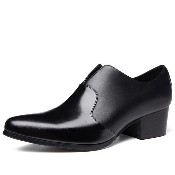 Pointed Toe Business Casual Genuine Leather Slip On Formal Shoes - SolaceConnect.com