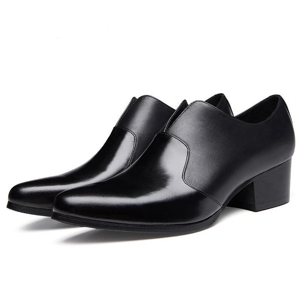 Pointed Toe Business Casual Genuine Leather Slip On Formal Shoes  -  GeraldBlack.com