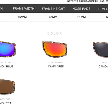 Polarized Sunglasses with Camouflage Frame Sports & Fishing Eyeglasses  -  GeraldBlack.com