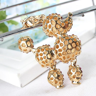 Poodle Dog Charm Pendant Keychain with Rhinestone Crystal for Purse Bag - SolaceConnect.com