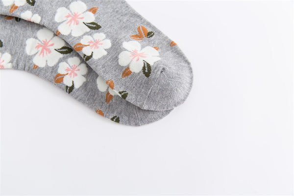 Preppy Autumn Winter Chic Kawaii Floral Printed Casual Socks for Women  -  GeraldBlack.com