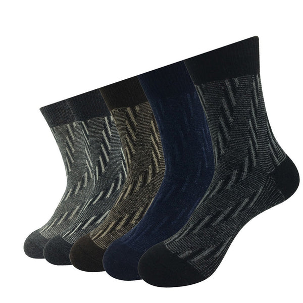 Men's 5 Pairs Lot Wool Cashmere Breathable Casual Warm Winter Socks