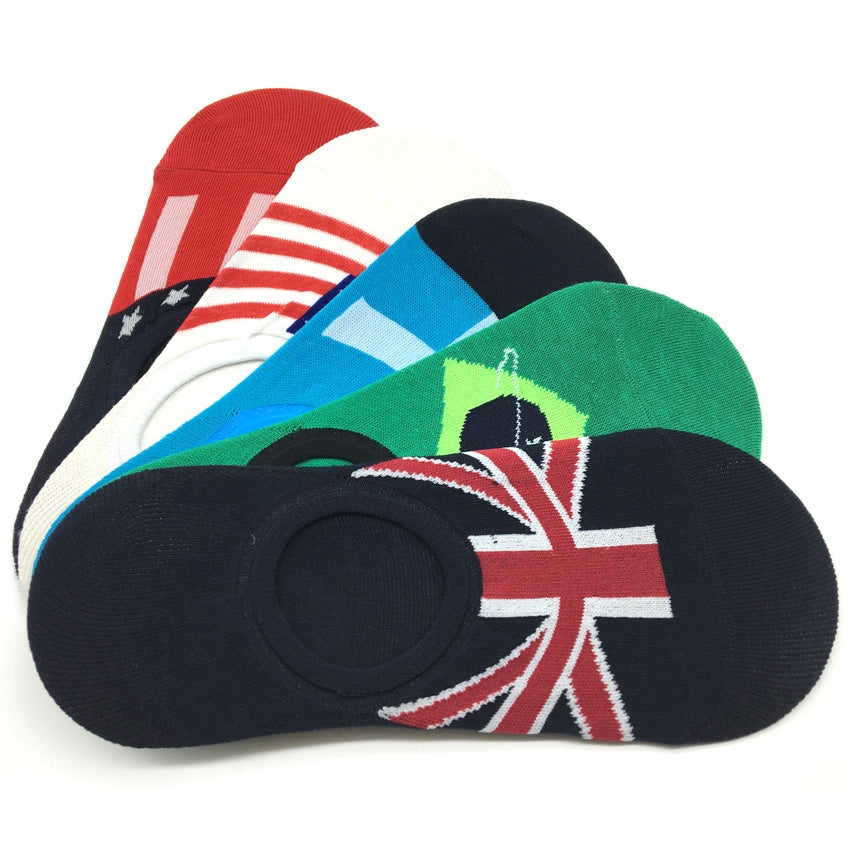 Design de mode pour hommes 5 paires Lot de chaussettes en coton décontractées à motif de drapeau