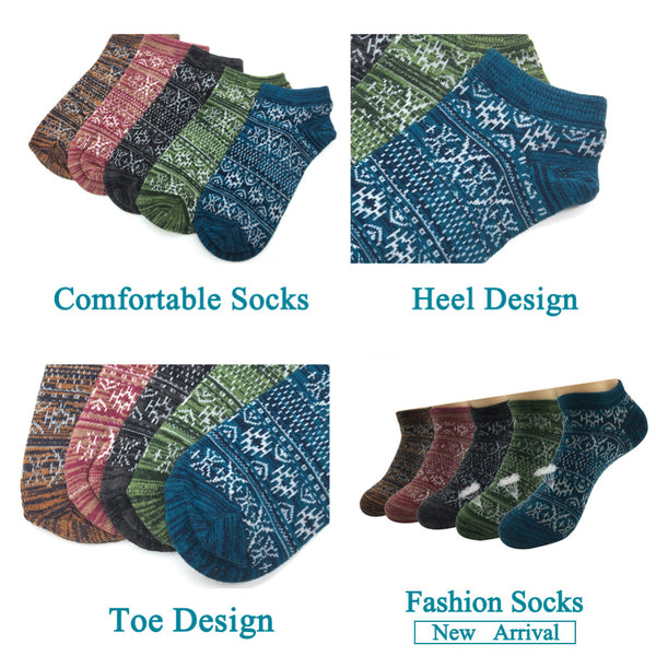 Lote de 5 pares de calcetines tobilleros estilo Harajuku coloridos de algodón informal para hombre