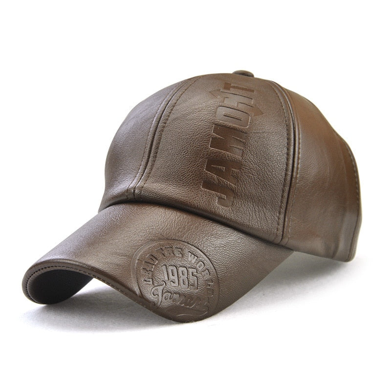 PU Baseball cap For Men Solid Faux Leather Cap Autumn Winter Men&#39;s Baseball Hat Trucker Cap Street Wear  -  GeraldBlack.com