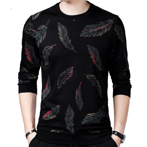 Pullover Feather Men Sweater Mensthin Jersey Knitted Sweatersea Slim Fit Knitwear Fashion Clothing 41241  -  GeraldBlack.com