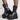 Punk Goth Platform Women Motorcycle boots Block Thick Heels Lace Up Zip Chain Winter Casual Luxury Shoes  -  GeraldBlack.com