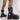 Punk Goth Platform Women Motorcycle boots Block Thick Heels Lace Up Zip Chain Winter Casual Luxury Shoes  -  GeraldBlack.com