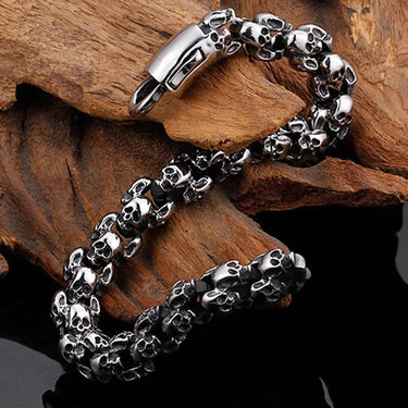 Punk Gothic Stainless Steel Shiny Skull Link Chain Bracelets for Charm Men  -  GeraldBlack.com