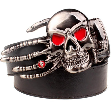 Punk Heavy Red Eye Devil Hand Hip Hop Rock Skull Head Metal Belts  -  GeraldBlack.com