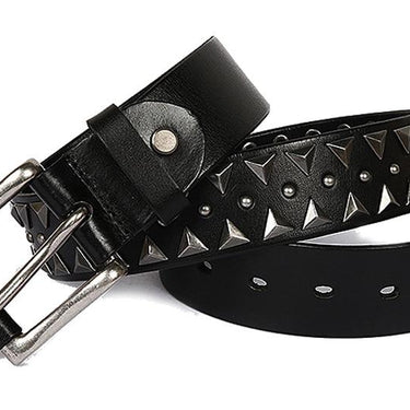 Punk Men's Genuine Leather Heavy Metal Studded Rivet Belt - SolaceConnect.com