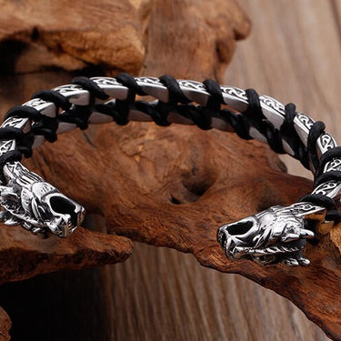 Punk Rock Skull Wolf Dragon Head Shaped Open Bangles For Men Stainless Steel Cuff Bracelets Bikers Jewelry  -  GeraldBlack.com