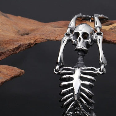 Punk Rock Stainless Steel Gothic Body Skull Bracelet For Men Link Chain Biker Jewelry Bracelets Accessories  -  GeraldBlack.com