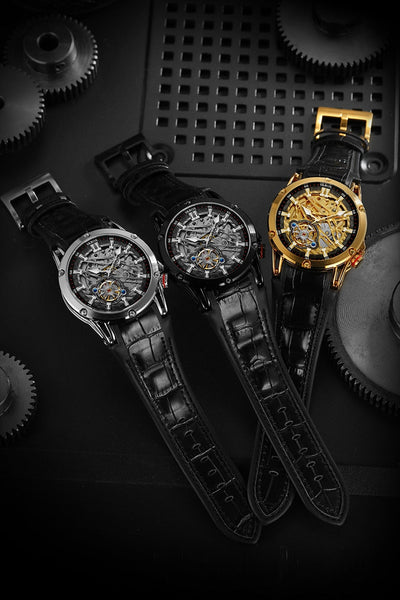 Punk Skeleton Watches Men Tourbillon Mechanical Wristwatches 44mm Sports Watch Luminous Clocks  -  GeraldBlack.com