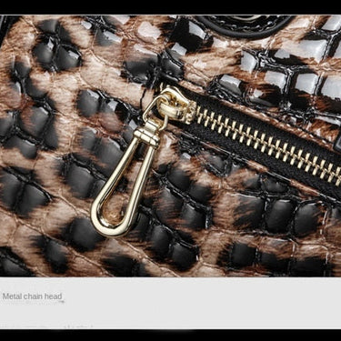 Pure Cowhide Leopard Print Women Fashion Genuine Leather Portable Messenger Handbag  -  GeraldBlack.com