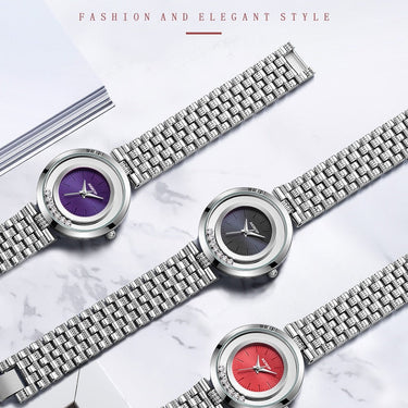 Purple Alloy Fashion Ultra-thin Waterproof Quartz Watch for Ladies  -  GeraldBlack.com