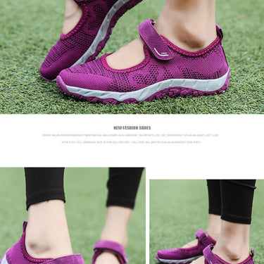 Purple Summer Women's Casual Flats Fabric Hoop Loop Soft Comfy Mary Janes Round Toe Mesh Shallow Shoes  -  GeraldBlack.com