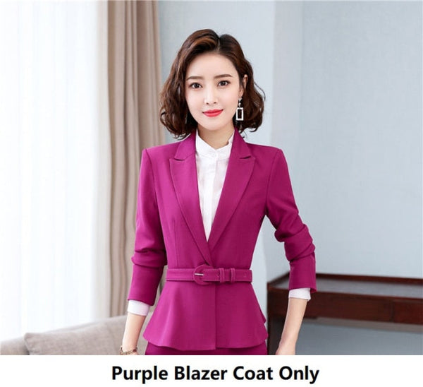 Purple Winter Formal Professional OL Style Coat and Jacket for Women  -  GeraldBlack.com
