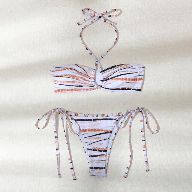 Halter String Push Up String Halter Bra Sexy Thong Bathing Suit Swimwear for Women ...