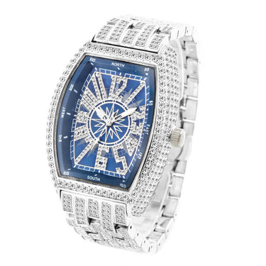 Quartz Men Watch Full Diamond Waterproof Wristwatch Luminous Pointer Hip Hop Fashion Male Clock  -  GeraldBlack.com