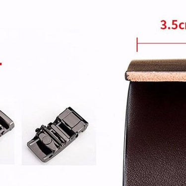 100% Solid Cowhide Leather Smooth Surface Automatic Ratchet Style Belts Only for Men Without Buckles - SolaceConnect.com