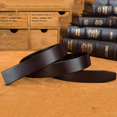 Ratchet Style Automatic Men's Solid Cowhide Leather Smooth Surface Belt Only  -  GeraldBlack.com