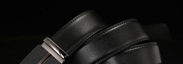 Mens Genuine Leather Ratchet Dress Geometric Design Automatic Buckle Belts for Men NCK686 - SolaceConnect.com