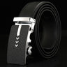 Mens Genuine Leather Ratchet Dress Geometric Design Automatic Buckle Belts for Men NCK686 - SolaceConnect.com