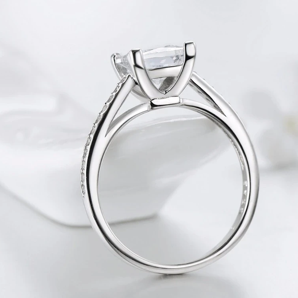 Real 925 Sterling Silver Wedding AAAAA Cubic Zircon Fashion Bridal Ring - SolaceConnect.com
