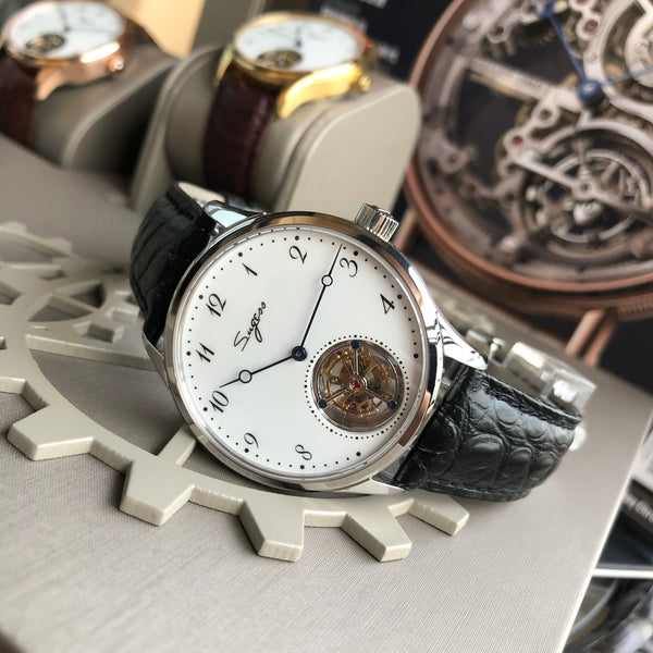 Real Tourbillon Stainless Steel Round Mechanical Watch for Men - SolaceConnect.com