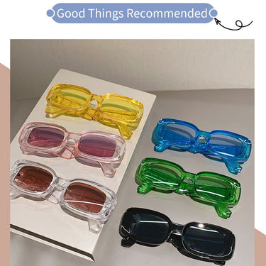 Rectangle Sunglasses Men Women Trendy Vintage Candy Color Gradient Sun Glasses Fashion Hip-hop UV400 Shades Eyewear  -  GeraldBlack.com