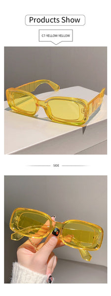 Rectangle Sunglasses Men Women Trendy Vintage Candy Color Gradient Sun Glasses Fashion Hip-hop UV400 Shades Eyewear  -  GeraldBlack.com