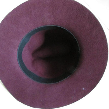Red Burgundy 6.5Cm Wide Brim Young Men or Women Wool Felt Fedora Hat - SolaceConnect.com