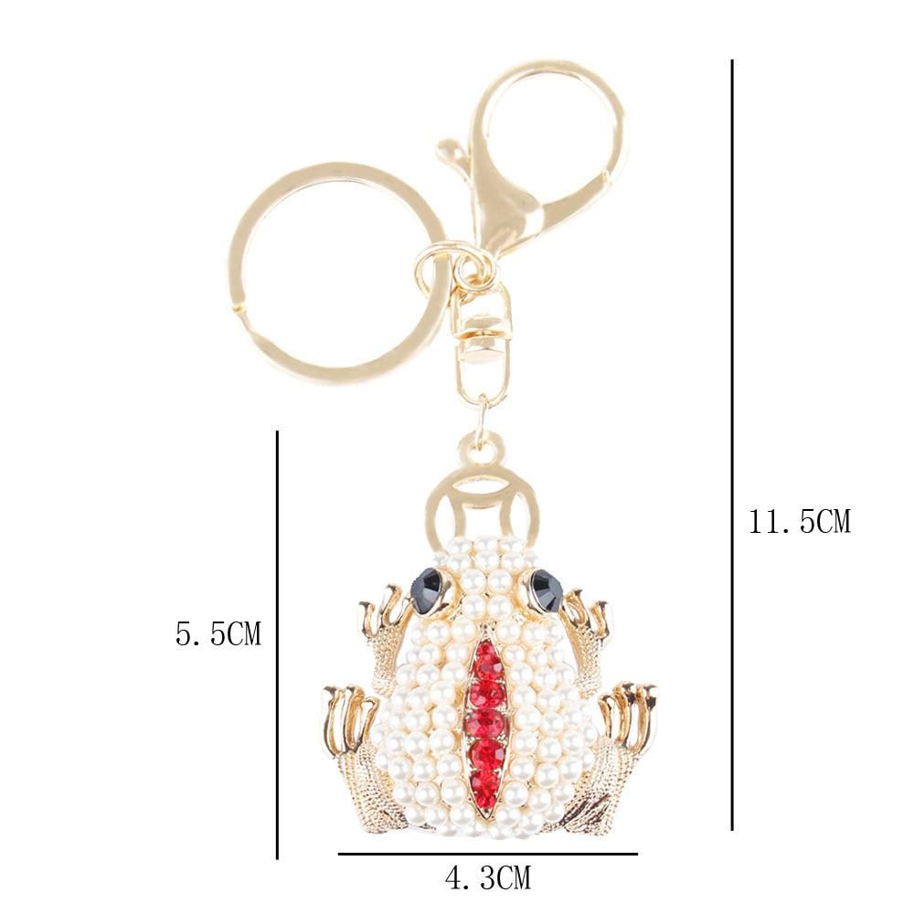 Red Frog Rhinestone Crystal Charm Pendant Purse Bag Keyring Chain Accessory - SolaceConnect.com