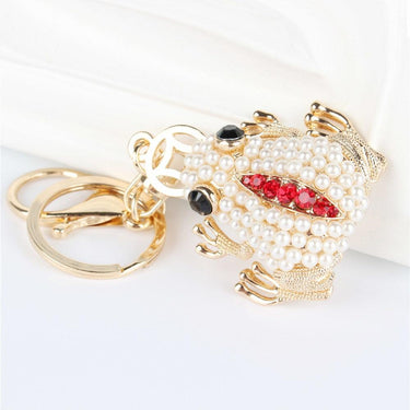 Red Frog Rhinestone Crystal Charm Pendant Purse Bag Keyring Chain Accessory - SolaceConnect.com