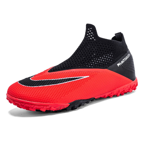 Red Men's Breathable FG AG TF Outdoor Sports High Ankle Soccer Shoes  -  GeraldBlack.com