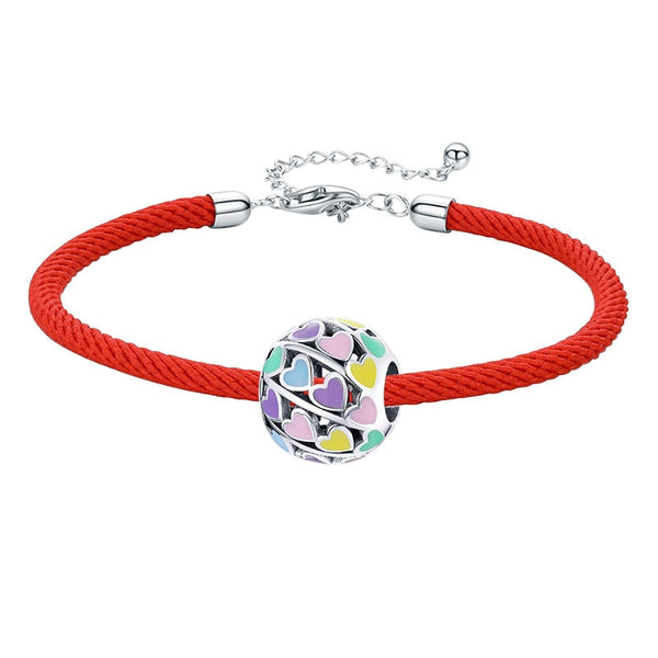 Red Rope Bracelet 925 Sterling Silver Enamel Fish Dragonfly Rainbow Beads and Charm DIY Bracelets Jewelry Accessories  -  GeraldBlack.com