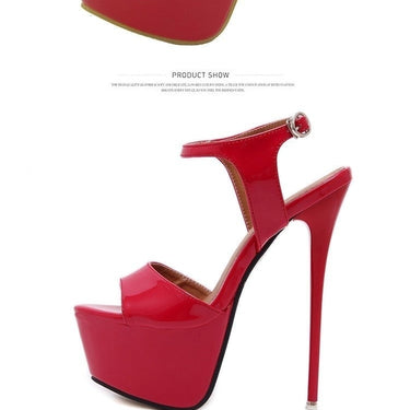 Red Summer Style Sexy High Heels Open Toe Buckles Nightclub and Party Pumps  -  GeraldBlack.com