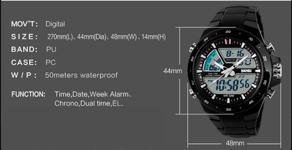 Relogio Masculino 50m Waterproof Men's Silicone Sports Watches  -  GeraldBlack.com